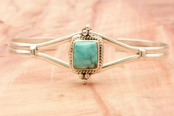 Genuine Kingman Turquoise Sterling Silver Bracelet